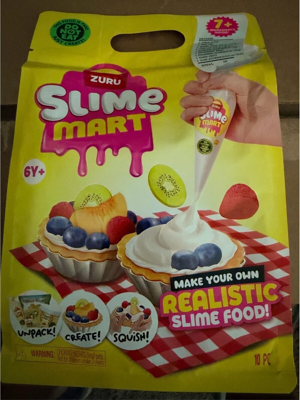ZURU Slime Mart Fruit Tart DIY Craft Kit 10 Piece Set Pretend Play